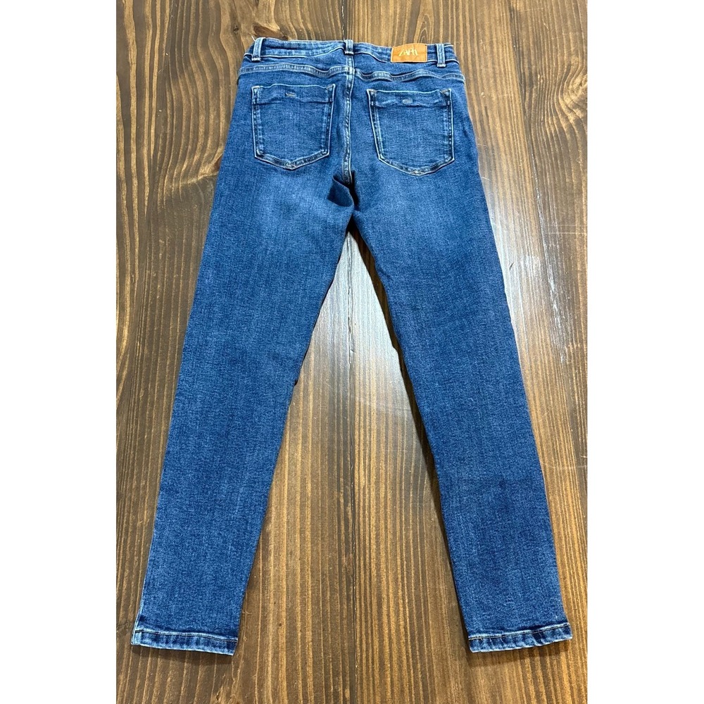 ZARA Skinny Jeans Womens 4 Blue Wash Stretch Denim Slim Fit - Picture 3 of 9